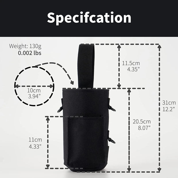 Magnetic Gym Water Bottle Bag Holder, Built-In Magnet for Easy Attachment to Metal Surface, Magnetic Bottle Sleeve Pouch