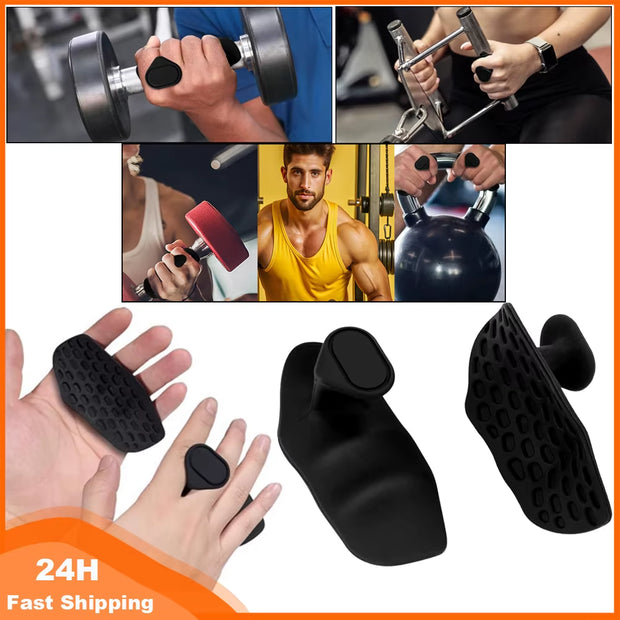 Silicone Gym Gloves Grips Gloves Pull up Grips Fingerless Workout Gloves for Weight Lifting Sweat-Resistant Palm Protection